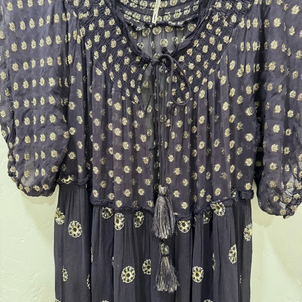 Free People Stella Maxi Midi Dress Women's Medium Sheer *No Slip